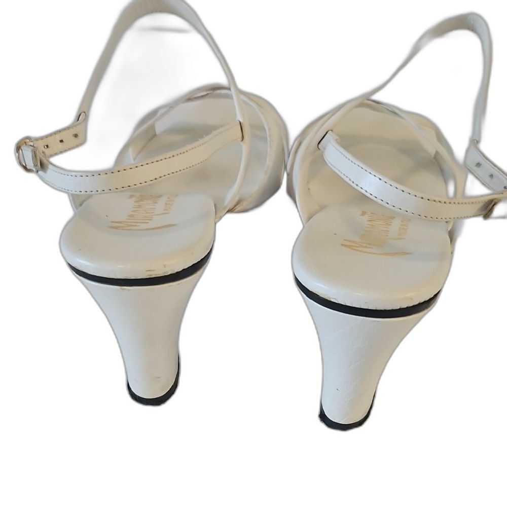 Miramontes White Leather Crisscross Sandals with Ankle Strap - Picture 6 of 10